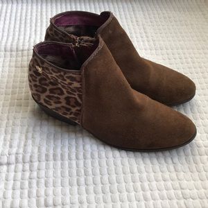 Sam Edelman Brown Suede Leopard Bootie